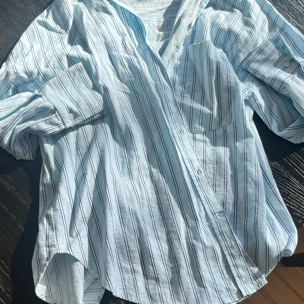 Striped Button-Up Shirt